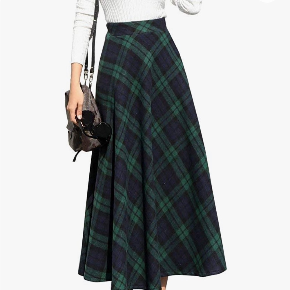 Ideal Plaid A-Line Maxi Skirt Tartan Maxi Skirt